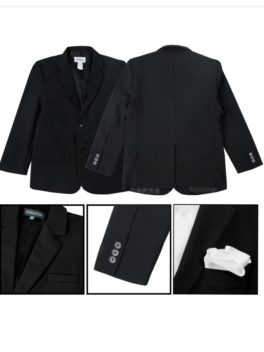 SPRING NOTION Boys Classic Black Suit Blazer
